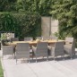 vidaXL Juego de comedor de jardín 11 piezas con cojines gris vidaXL Juego de comedor de jardín 11 piezas con cojines gris