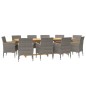 vidaXL Juego de comedor de jardín 11 piezas con cojines gris vidaXL Juego de comedor de jardín 11 piezas con cojines gris