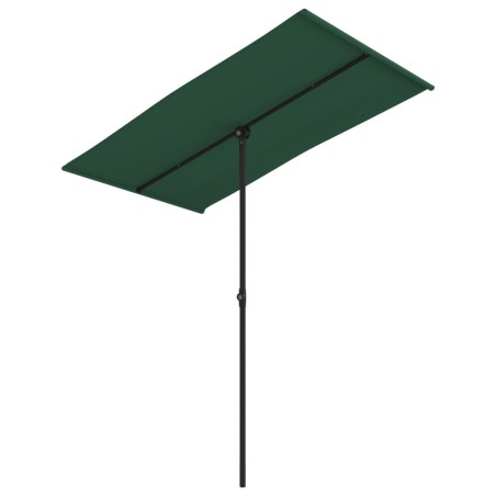 vidaXL Sombrilla de jardín con palo de aluminio verde 180x110 cm 