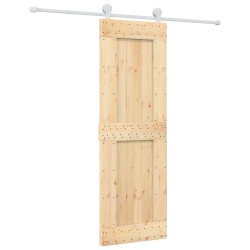 vidaXL Puerta corredera con herrajes madera maciza de pino 70x210 cm
