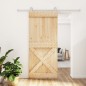 vidaXL Puerta corredera con herrajes madera maciza de pino 90x210 cm vidaXL Puerta corredera con herrajes madera maciza de pino 90x210 cm