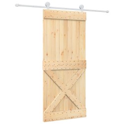 vidaXL Puerta corredera con herrajes madera maciza de pino 90x210 cm