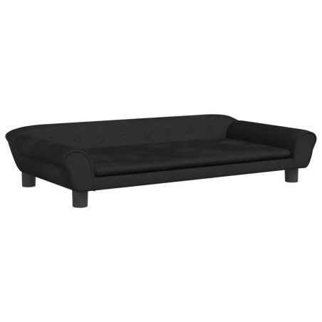 vidaXL Sofá para niños de terciopelo negro 100x50x26 cm