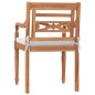 vidaXL Juego comedor de jardín 5 pzas y cojines blancos madera de teca vidaXL Juego comedor de jardín 5 pzas y cojines blancos madera de teca