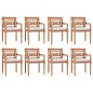 vidaXL Juego comedor de jardín 9 pzas con cojines blancos madera teca vidaXL Juego comedor de jardín 9 pzas con cojines blancos madera teca