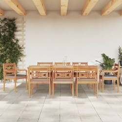 vidaXL Juego comedor de jardín 9 pzas cojines gris oscuro madera teca