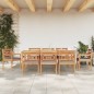 vidaXL Juego comedor de jardín 9 pzas cojines gris oscuro madera teca