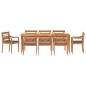 vidaXL Juego comedor de jardín 9 pzas cojines gris oscuro madera teca