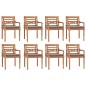 vidaXL Juego comedor de jardín 9 pzas cojines gris oscuro madera teca