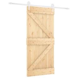 vidaXL Puerta corredera con herrajes madera maciza de pino 90x210 cm