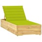 vidaXL Tumbona con cojín verde brillante madera de pino impregnada vidaXL Tumbona con cojín verde brillante madera de pino impregnada