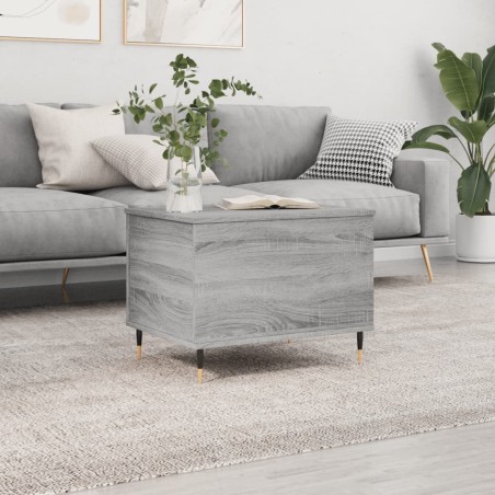 vidaXL Mesa de centro madera contrachapada gris Sonoma 60x44,5x45 cm