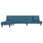 vidaXL Sofá cama en forma de L terciopelo azul 255x140x70 cm