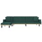 vidaXL Sofá cama en forma de L terciopelo verde oscuro 271x140x70 cm vidaXL Sofá cama en forma de L terciopelo verde oscuro 271x140x70 cm
