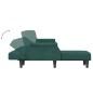vidaXL Sofá cama en forma de L terciopelo verde oscuro 271x140x70 cm vidaXL Sofá cama en forma de L terciopelo verde oscuro 271x140x70 cm