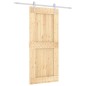 vidaXL Puerta corredera con herrajes madera maciza de pino 90x210 cm vidaXL Puerta corredera con herrajes madera maciza de pino 90x210 cm
