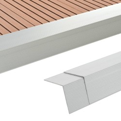 vidaXL Moldura de ángulo de porche aluminio 5 unidades 170 cm plateado