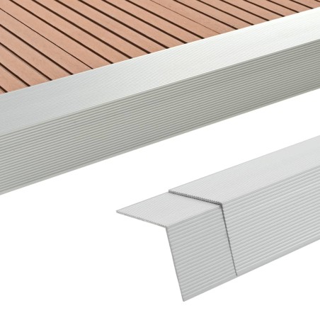 vidaXL Moldura de ángulo de porche aluminio 5 unidades 170 cm plateado