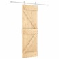 vidaXL Puerta corredera con herrajes madera maciza de pino 70x210 cm