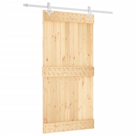 vidaXL Puerta corredera con herrajes madera maciza de pino 100x210 cm