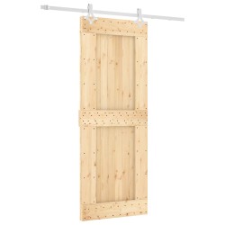 vidaXL Puerta corredera con herrajes madera maciza de pino 80x210 cm