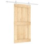 vidaXL Puerta corredera con herrajes madera maciza de pino 100x210 cm vidaXL Puerta corredera con herrajes madera maciza de pino 100x210 cm