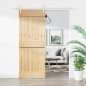 vidaXL Puerta corredera con herrajes madera maciza de pino 80x210 cm vidaXL Puerta corredera con herrajes madera maciza de pino 80x210 cm