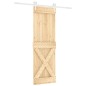 vidaXL Puerta corredera con herrajes madera maciza de pino 70x210 cm