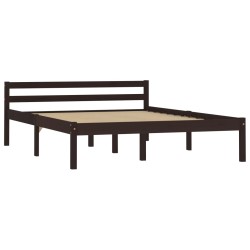 vidaXL Estructura de cama madera maciza pino marrón oscuro 120x200 cm