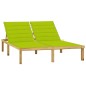 vidaXL Tumbona doble y cojines verde brillante madera pino impregnada vidaXL Tumbona doble y cojines verde brillante madera pino impregnada