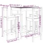 vidaXL Set de mesa y taburetes altos jardín 5 pzas madera maciza pino vidaXL Set de mesa y taburetes altos jardín 5 pzas madera maciza pino