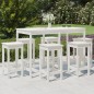vidaXL Set de mesa y taburetes altos jardín 7 pzas madera pino blanco vidaXL Set de mesa y taburetes altos jardín 7 pzas madera pino blanco