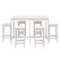 vidaXL Set de mesa y taburetes altos jardín 7 pzas madera pino blanco vidaXL Set de mesa y taburetes altos jardín 7 pzas madera pino blanco
