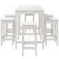 vidaXL Set de mesa y taburetes altos jardín 7 pzas madera pino blanco vidaXL Set de mesa y taburetes altos jardín 7 pzas madera pino blanco