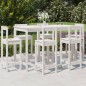 vidaXL Set de mesa y taburetes altos jardín 7 pzas madera pino blanco vidaXL Set de mesa y taburetes altos jardín 7 pzas madera pino blanco