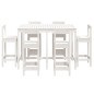 vidaXL Set de mesa y taburetes altos jardín 7 pzas madera pino blanco vidaXL Set de mesa y taburetes altos jardín 7 pzas madera pino blanco