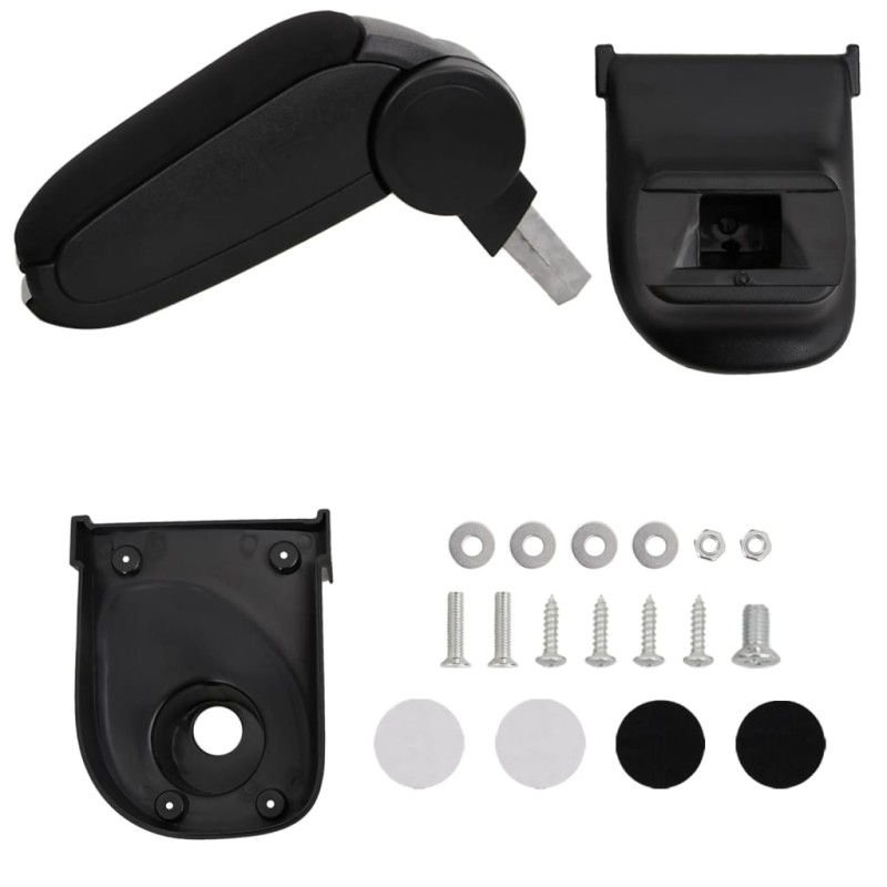 vidaXL Reposabrazos para coche ABS negro 15x35x(30-47) cm