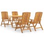 vidaXL Juego de comedor para jardín 5 piezas madera maciza de teca