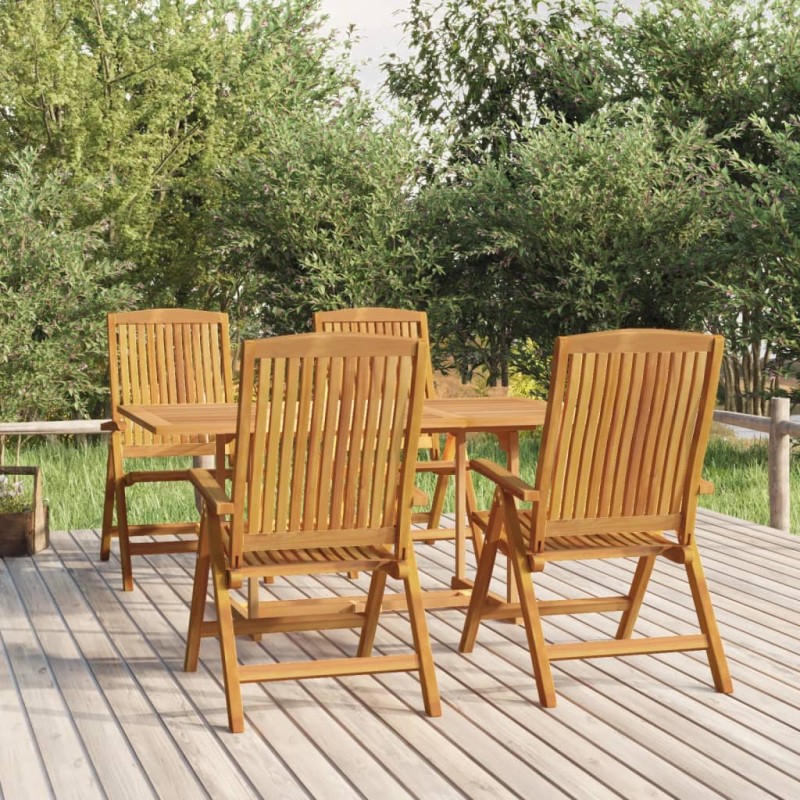 vidaXL Juego de comedor para jardín 5 piezas madera maciza de teca vidaXL Juego de comedor para jardín 5 piezas madera maciza de teca