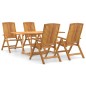 vidaXL Juego de comedor para jardín 5 piezas madera maciza de teca vidaXL Juego de comedor para jardín 5 piezas madera maciza de teca