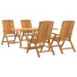vidaXL Juego de comedor para jardín 5 piezas madera maciza de teca vidaXL Juego de comedor para jardín 5 piezas madera maciza de teca