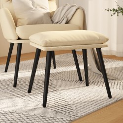 vidaXL Reposapiés de tela color crema 45x29,5x35 cm