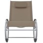vidaXL Silla mecedora de jardín de textilene gris topo vidaXL Silla mecedora de jardín de textilene gris topo