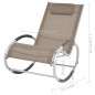 vidaXL Silla mecedora de jardín de textilene gris topo vidaXL Silla mecedora de jardín de textilene gris topo