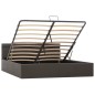 vidaXL Cama canapé hidráulica con LED cuero sintético gris 180x200 cm 