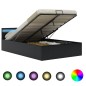 vidaXL Cama canapé hidráulica con LED cuero sintético negra 140x200 cm vidaXL Cama canapé hidráulica con LED cuero sintético negra 140x200 cm