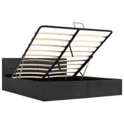 vidaXL Cama canapé hidráulica LED tela gris oscuro 160x200 cm 