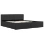 vidaXL Cama canapé hidráulica LED tela gris oscuro 160x200 cm 