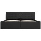vidaXL Cama canapé hidráulica LED tela gris oscuro 160x200 cm 