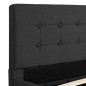 vidaXL Cama canapé hidráulica LED tela gris oscuro 160x200 cm 